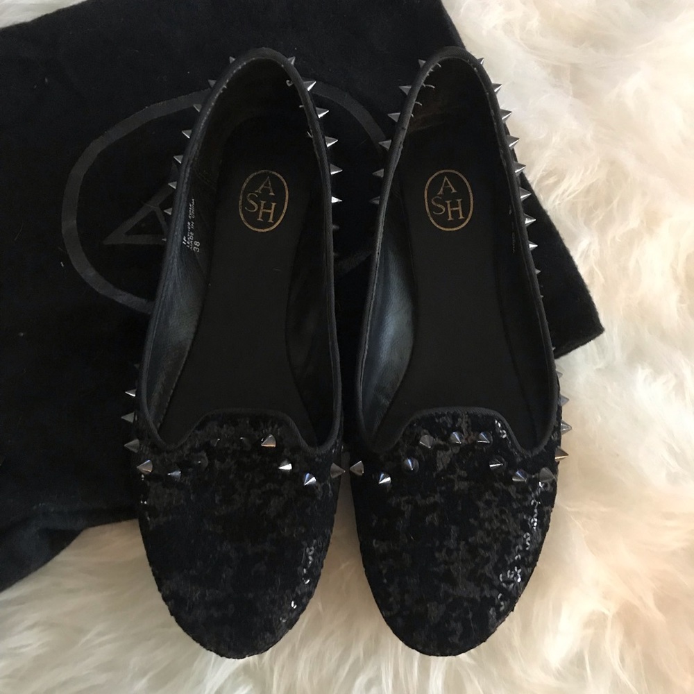 ASH "Ash If" black studded flats